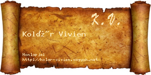 Kolár Vivien névjegykártya